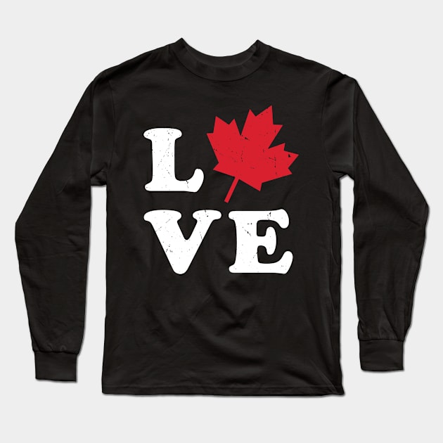 Love Canada Maple Leaf Long Sleeve T-Shirt by Teewyld